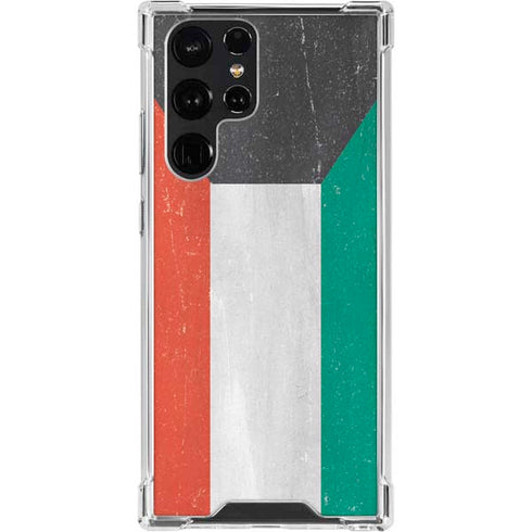 Kuwait Flag Distressed Galaxy S23 Ultra Clear Case